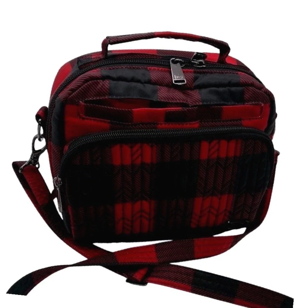 Lug Mini Ranger Crossbody Bag Red Black Buffalo‎ Plaid Quilted Shoulder Bag